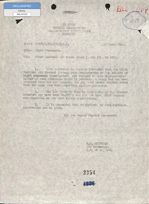 Declassified Air Staff document.