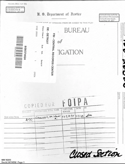 Declassified FBI file