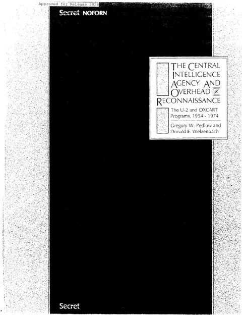 Cover of a report titled "The Central Intelligence Agency and Overhead Reconnaissance".
