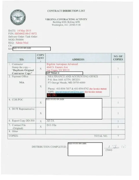 A form documenting a modification to a government contract.